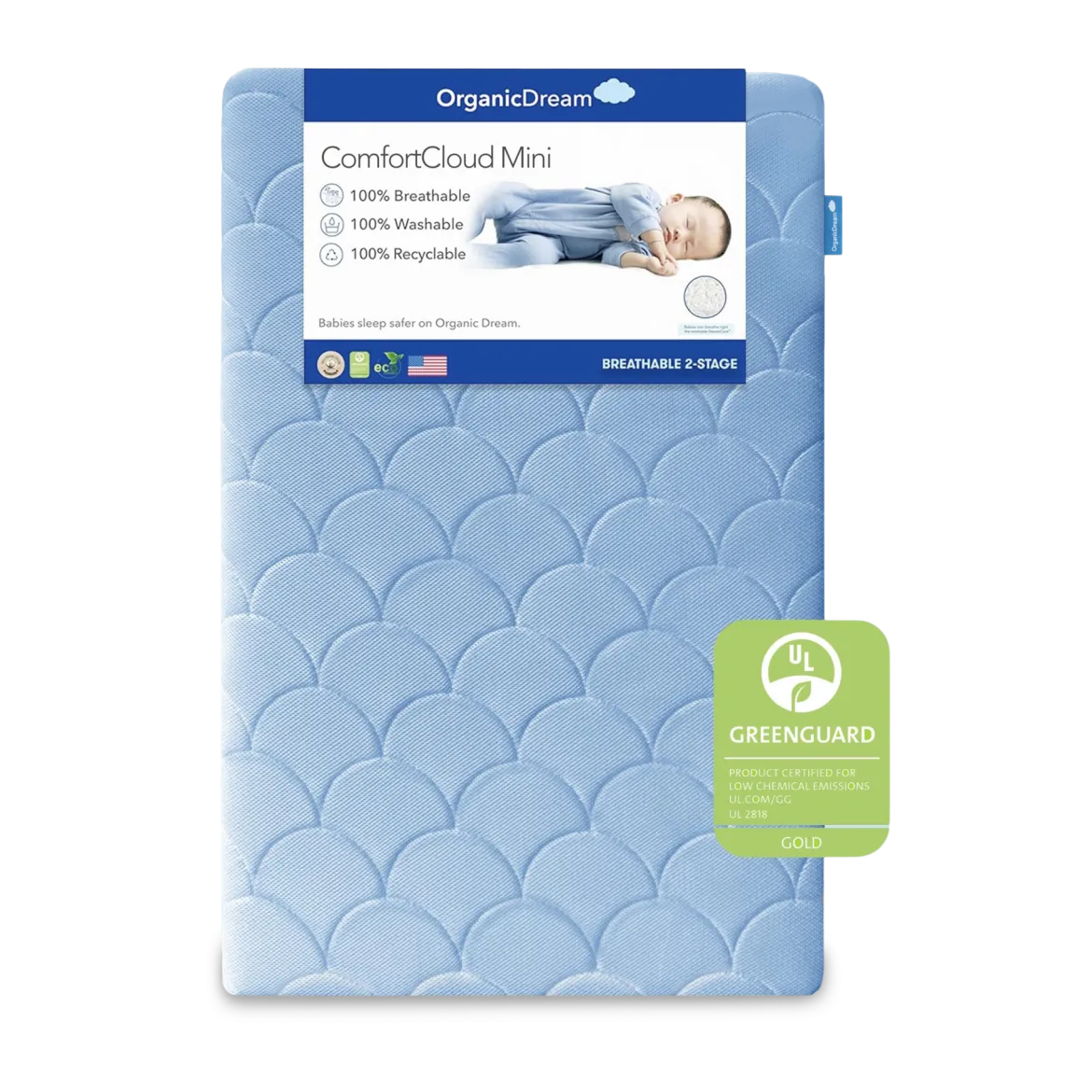 Mini Crib Size ComfortCloud 2-Stage Mattress