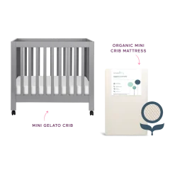 Mini Origami Crib & Mini Organic Mattress Bundle