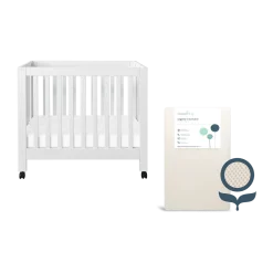 Mini Origami Crib & Mini Organic Mattress Bundle