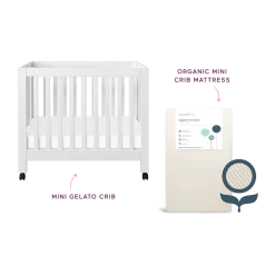 Mini Origami Crib & Mini Organic Mattress Bundle