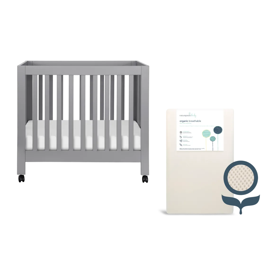 Mini Origami Crib & Mini Organic Mattress Bundle