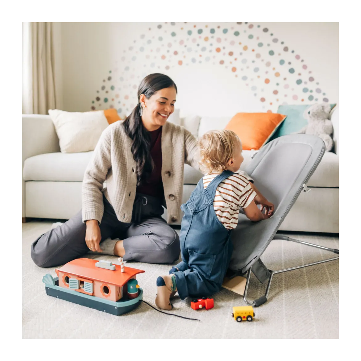 Mira 2-in-1 Bouncer and Seat & Toy Bar Bundle