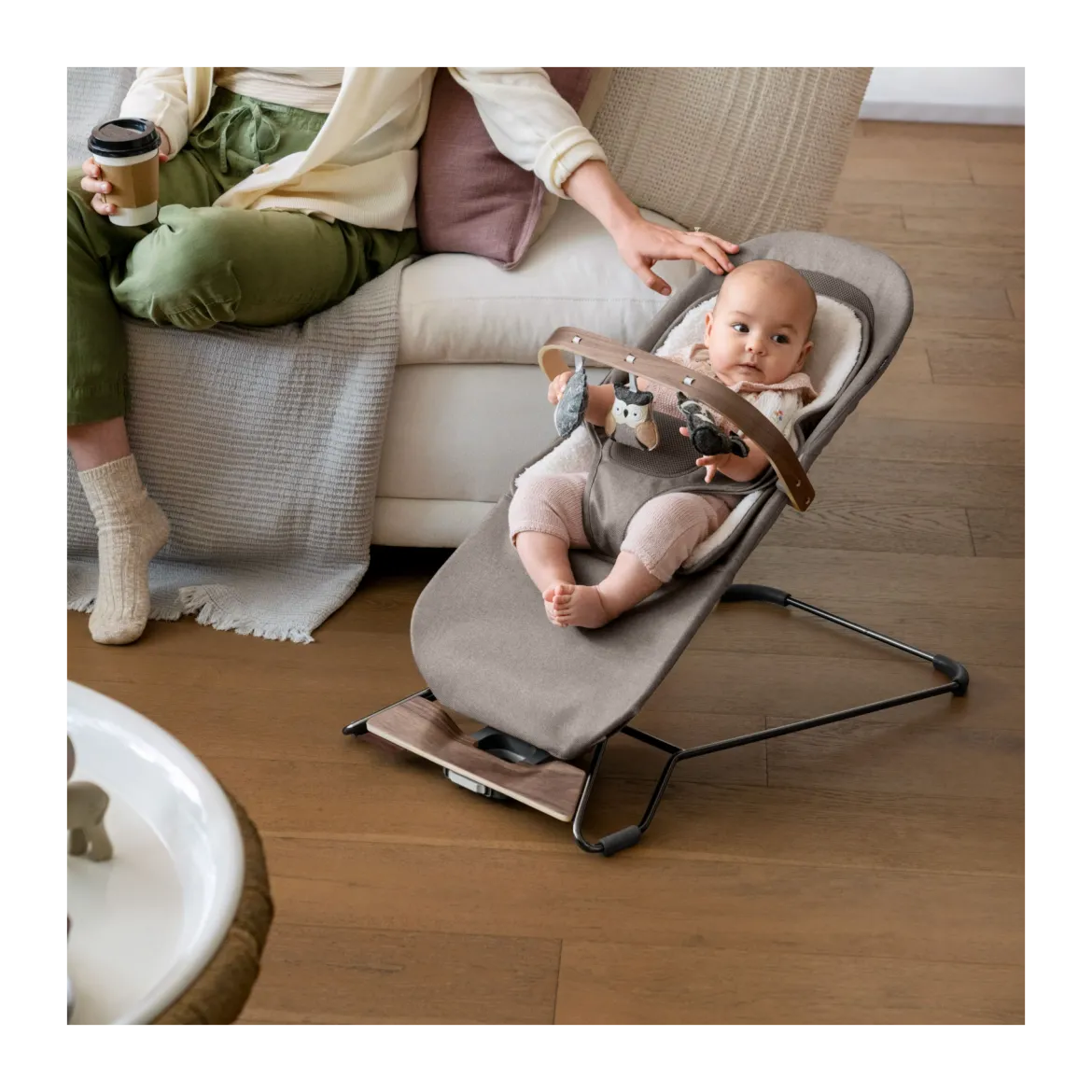 Mira 2-in-1 Bouncer and Seat & Toy Bar Bundle