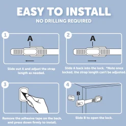 Multi-Purpose Adhesive Child Safety Strap (4-Pack)