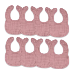 Muslin Bibs with Adjustable Snaps (8 Pack)