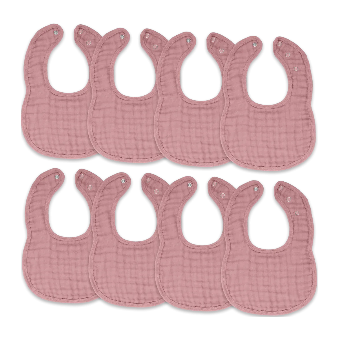 Muslin Bibs with Adjustable Snaps (8 Pack)