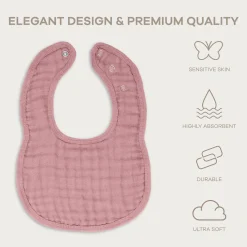 Muslin Bibs with Adjustable Snaps (8 Pack)