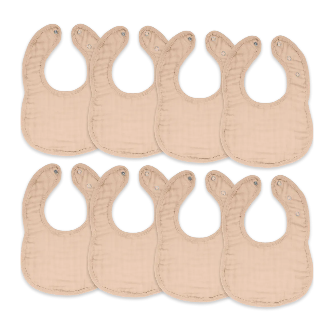 Muslin Bibs with Adjustable Snaps (8 Pack)