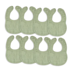 Muslin Bibs with Adjustable Snaps (8 Pack)