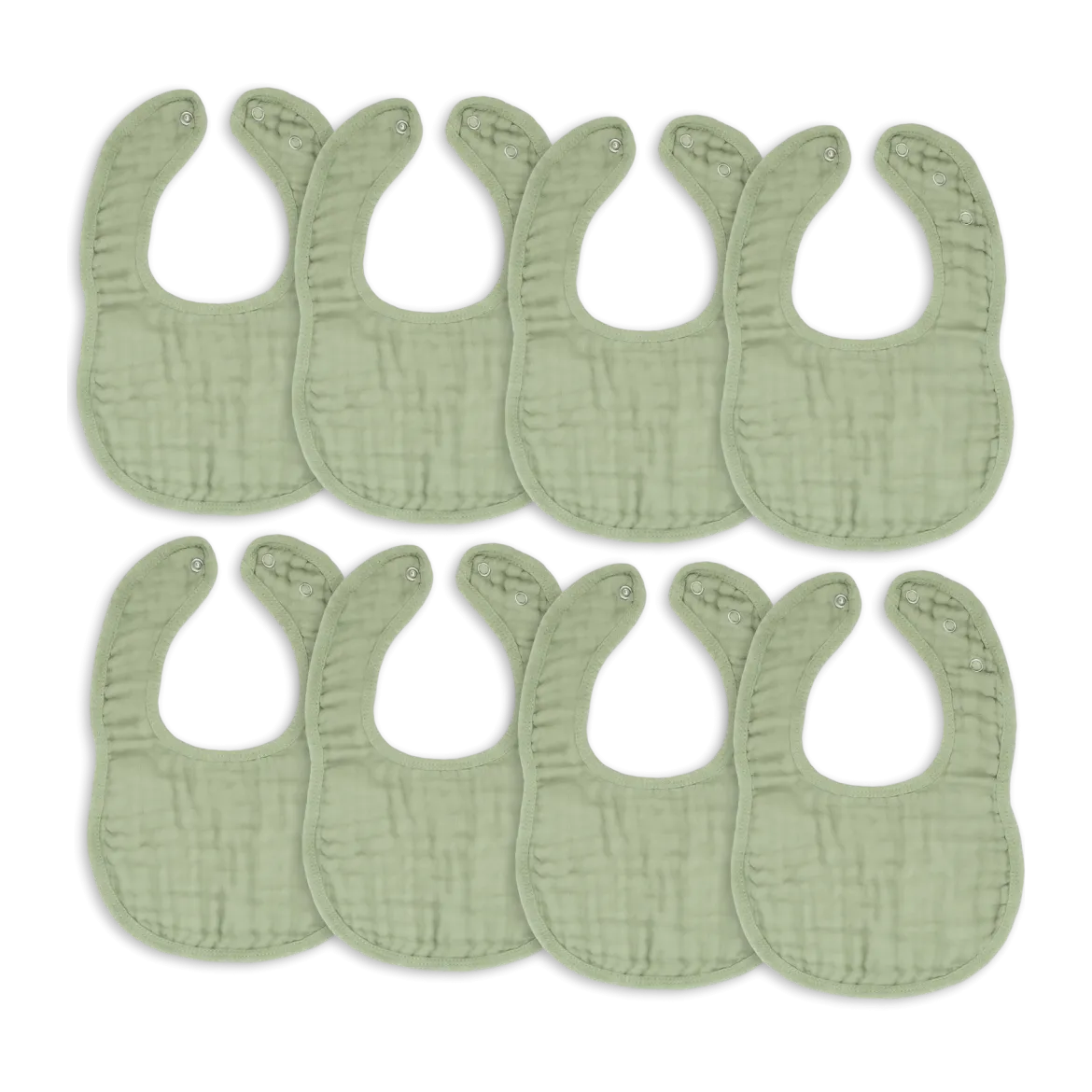 Muslin Bibs with Adjustable Snaps (8 Pack)