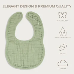 Muslin Bibs with Adjustable Snaps (8 Pack)