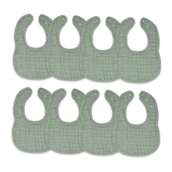 Muslin Bibs with Adjustable Snaps (8 Pack)