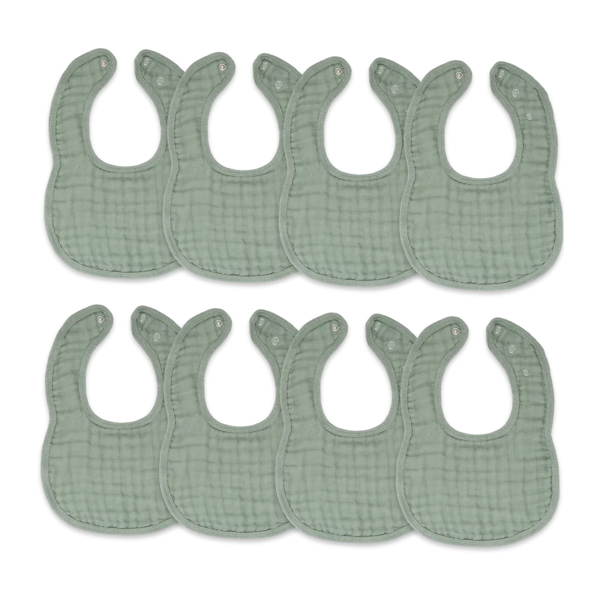 Muslin Bibs with Adjustable Snaps (8 Pack)