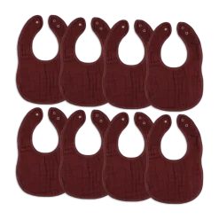 Muslin Bibs with Adjustable Snaps (8 Pack)