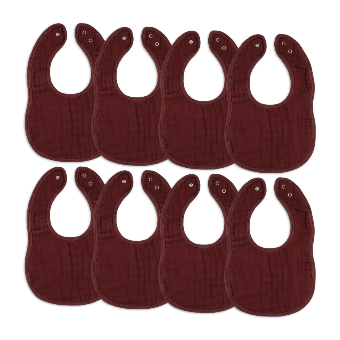 Muslin Bibs with Adjustable Snaps (8 Pack)