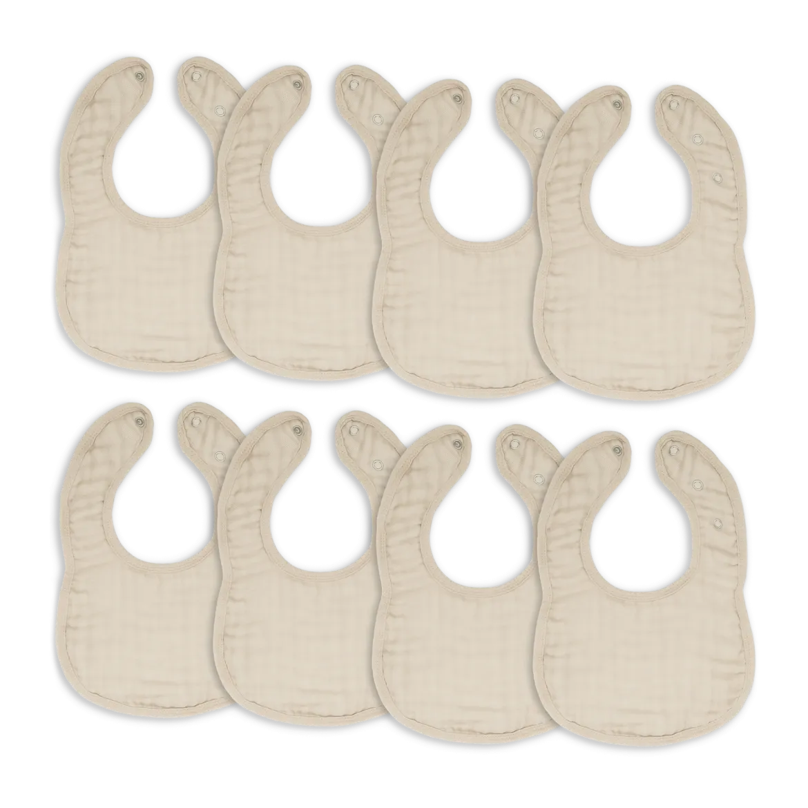 Muslin Bibs with Adjustable Snaps (8 Pack)