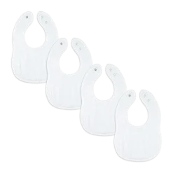 Muslin Bibs with Adjustable Snaps (4 Pack)