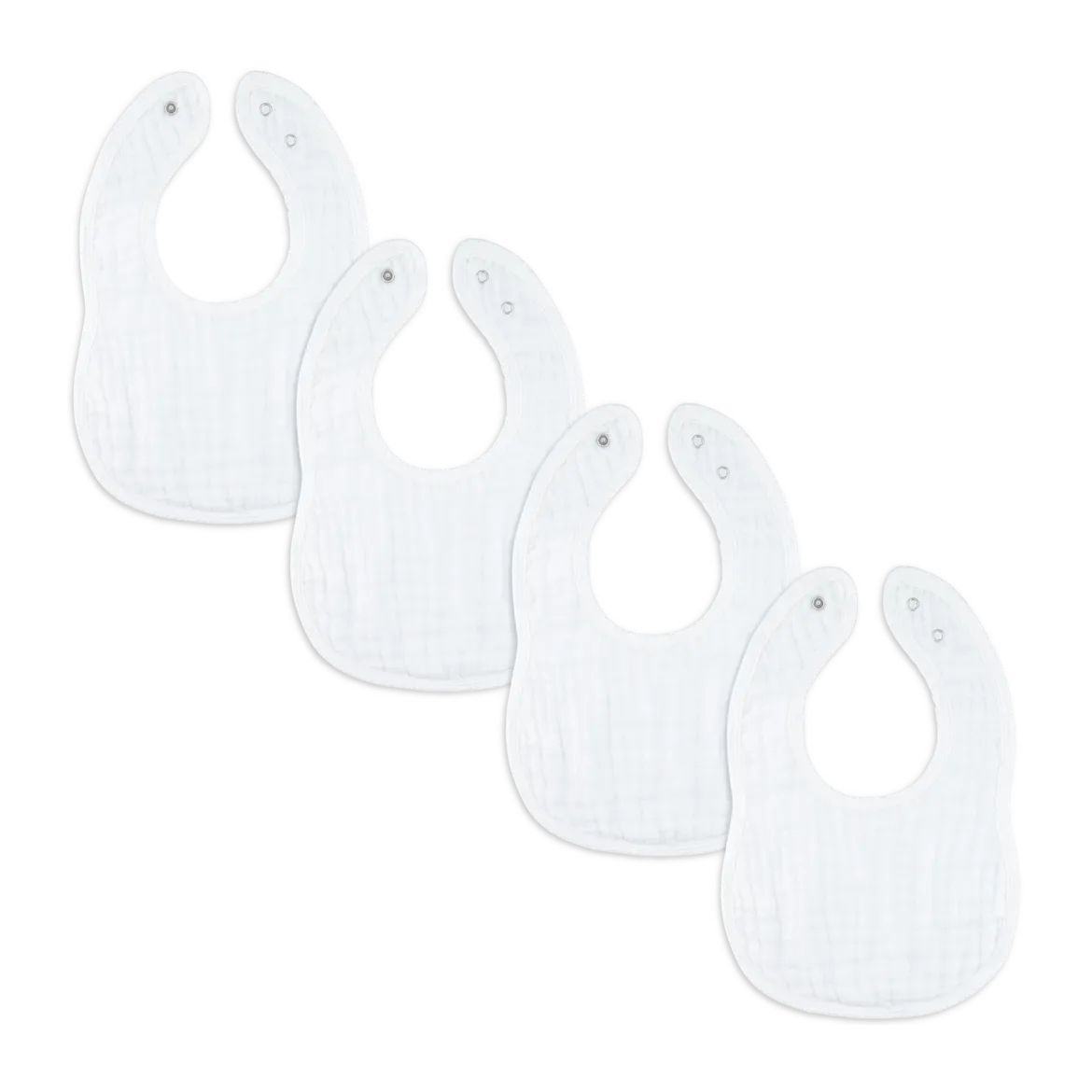Muslin Bibs with Adjustable Snaps (4 Pack)