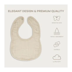 Muslin Bibs with Adjustable Snaps (4 Pack)