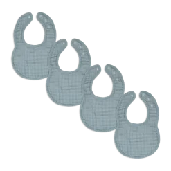 Muslin Bibs with Adjustable Snaps (4 Pack)