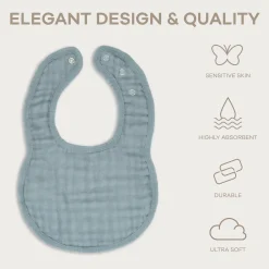 Muslin Bibs with Adjustable Snaps (4 Pack)