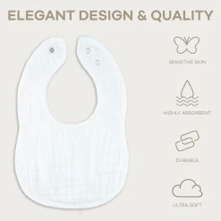 Muslin Bibs with Adjustable Snaps (4 Pack)