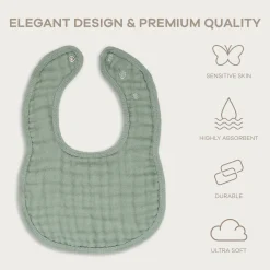 Muslin Bibs with Adjustable Snaps (4 Pack)