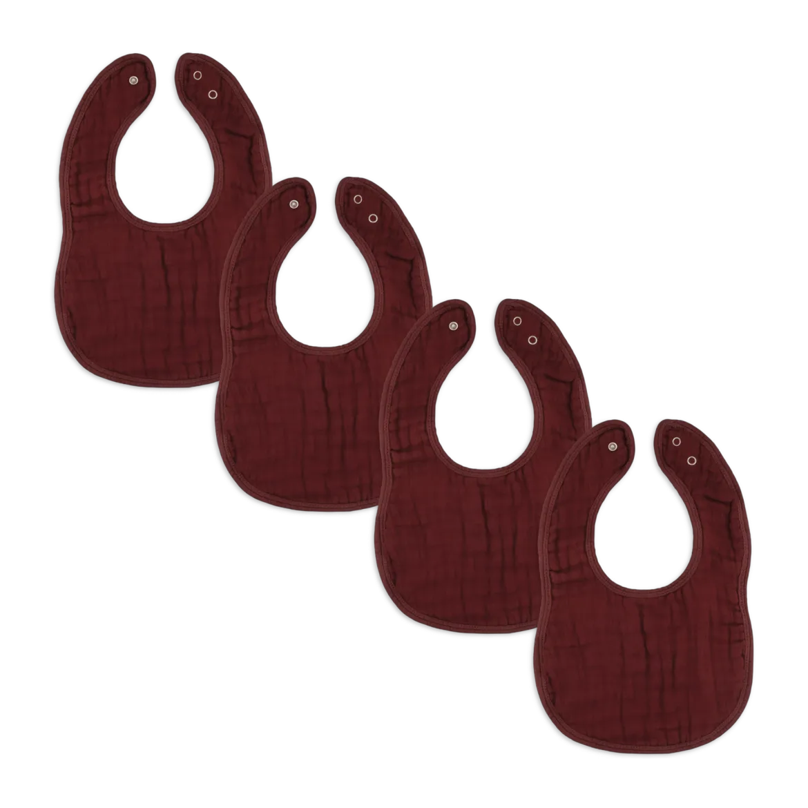 Muslin Bibs with Adjustable Snaps (4 Pack)