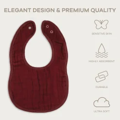 Muslin Bibs with Adjustable Snaps (4 Pack)