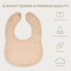 Muslin Bibs with Adjustable Snaps (4 Pack)