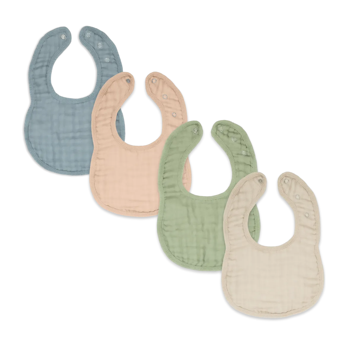 Muslin Bibs with Adjustable Snaps (4 Pack)