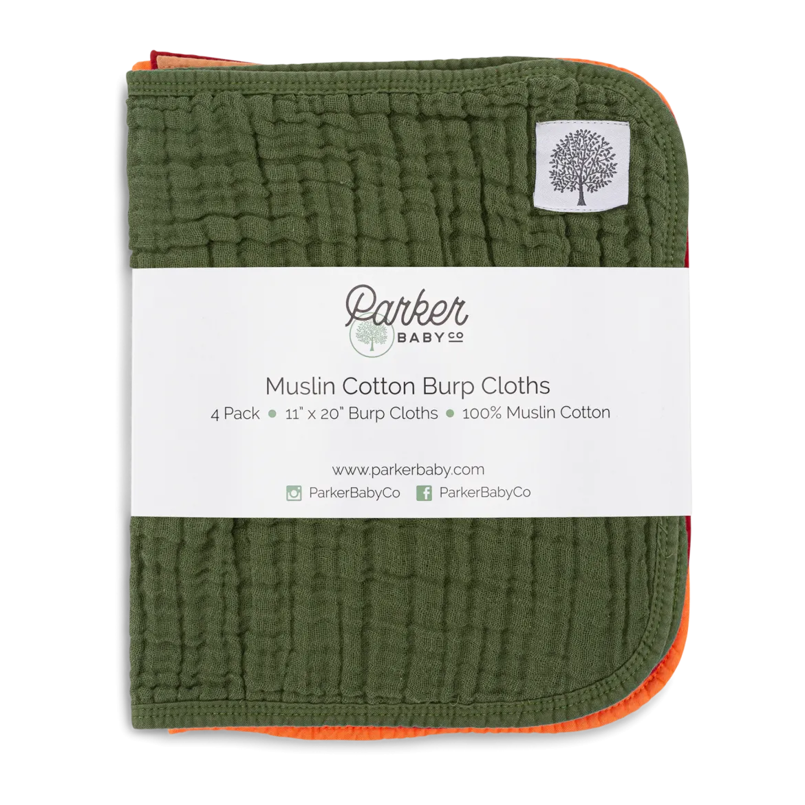 Muslin Cotton Burp Cloths (4-Pack)