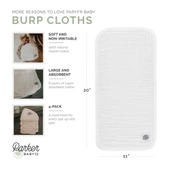 Muslin Cotton Burp Cloths (4-Pack)