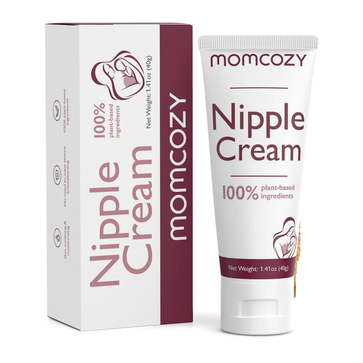 100% Natural Nipple Cream, Vegan Lanolin-free Nipple Butter