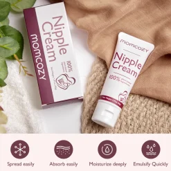 100% Natural Nipple Cream, Vegan Lanolin-free Nipple Butter