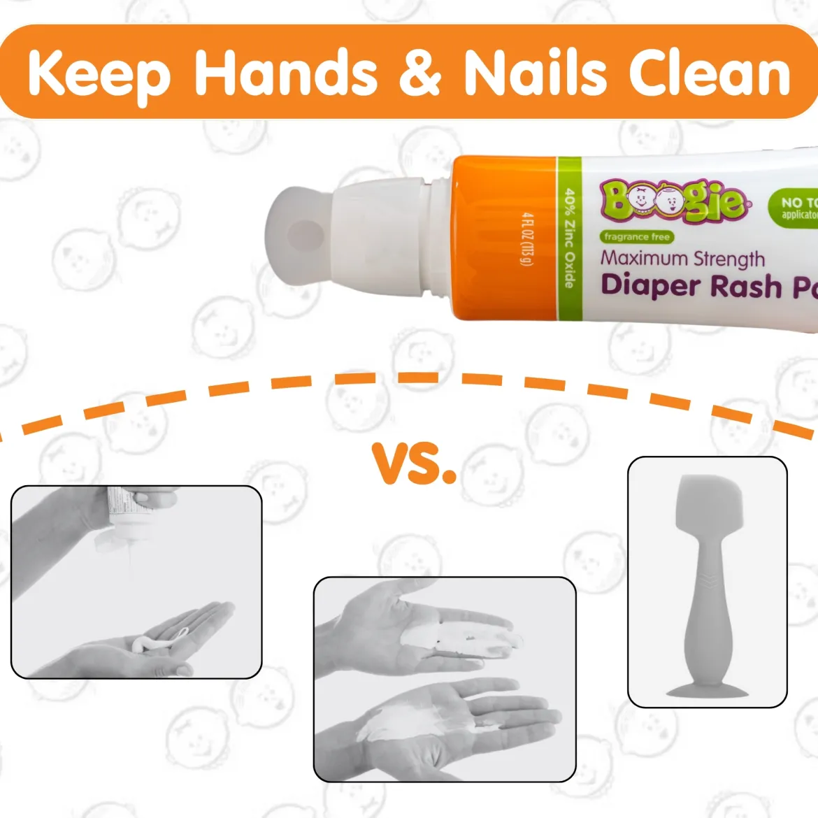 No-Touch Maximum Strength Diaper Rash Cream with Spatula Applicator in Tube