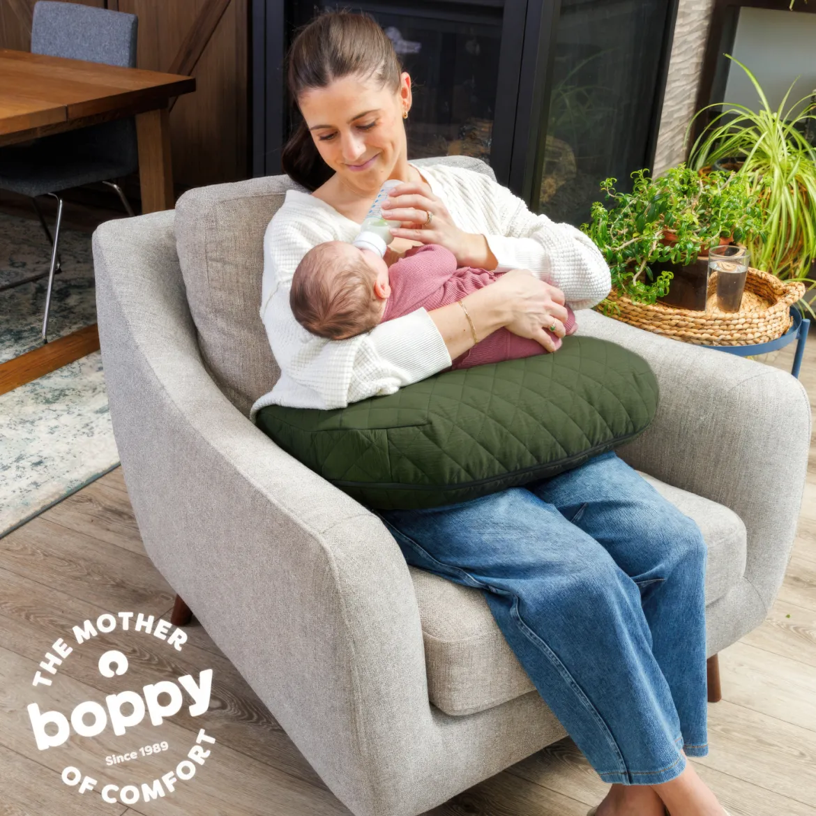 Nursing Pillow with Luxe Fabric Cover