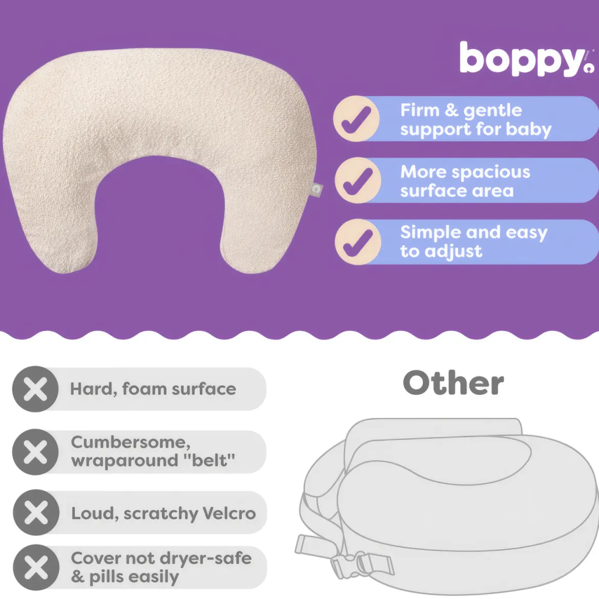 Nursing Pillow with Luxe Fabric Cover