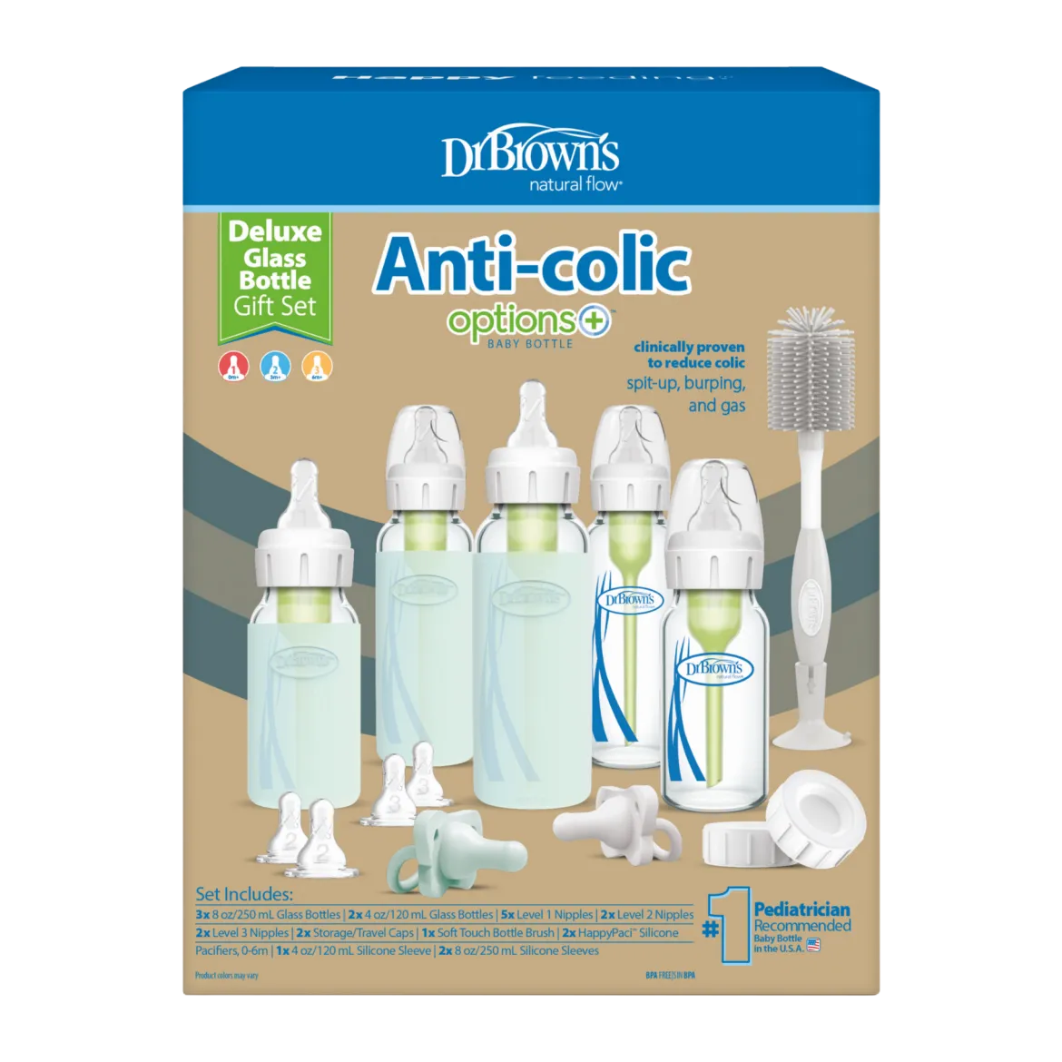 Options+ Narrow Glass Baby Bottle Starter Gift Set