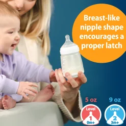 Options+ Wide-Neck Silicone Baby Bottle Set