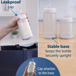 Options+ Wide-Neck Silicone Baby Bottle Set