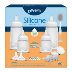 Options+ Wide-Neck Silicone Baby Bottle Set