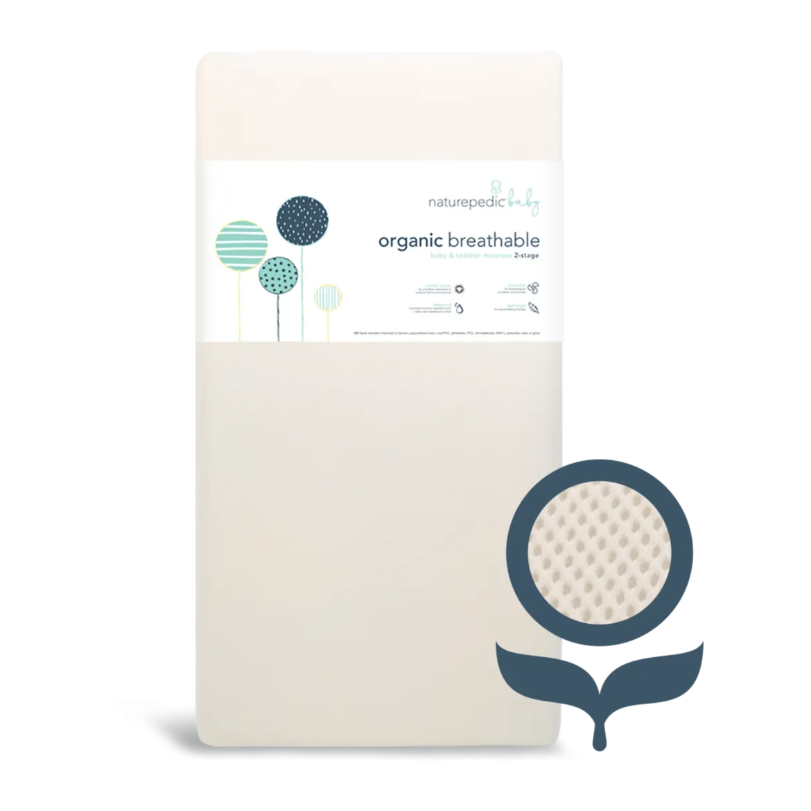 Organic Breathable Baby Crib & Toddler Mattress - Lightweight 2 Stage