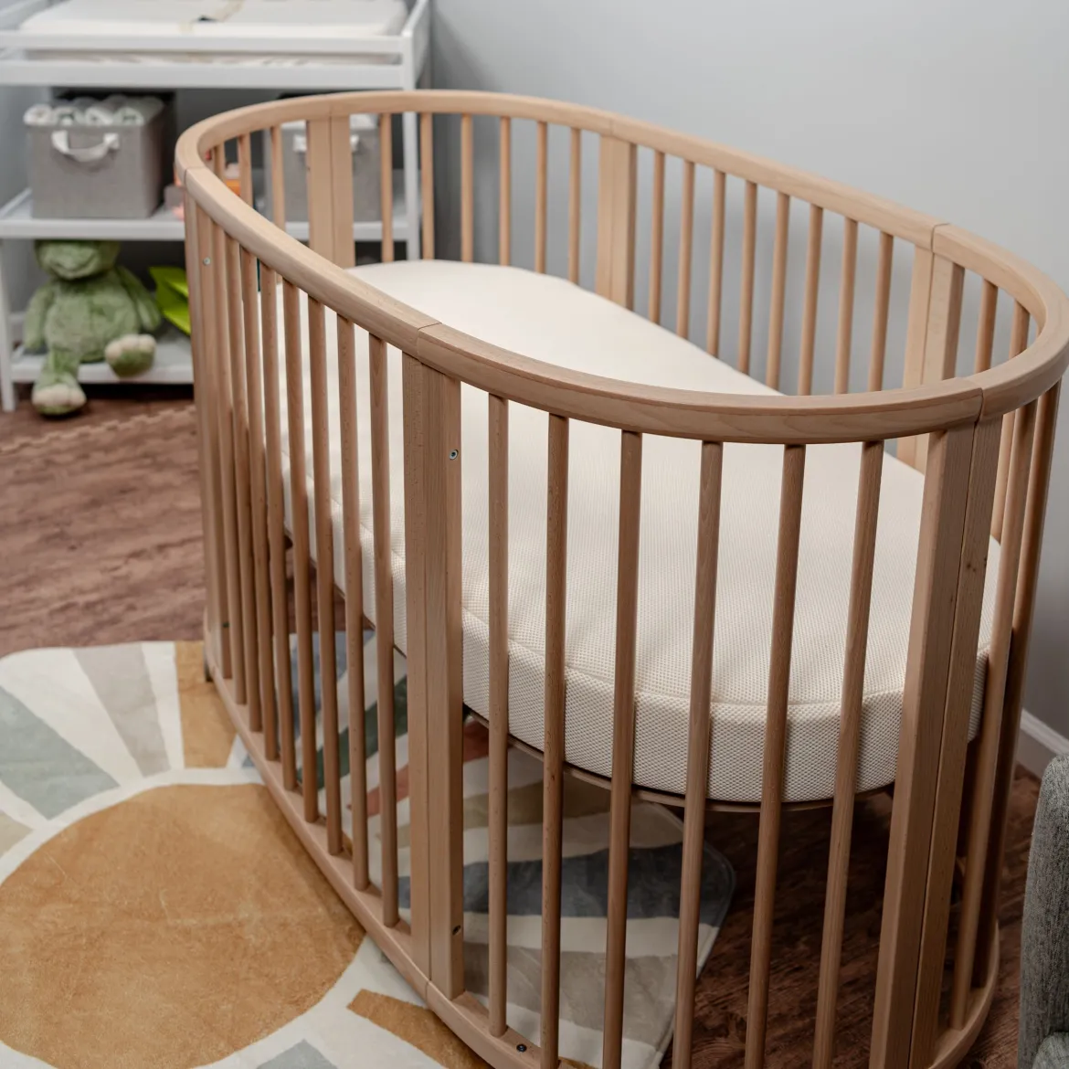 Organic Breathable Oval Crib Mattress and Cover (For Stokke Sleepi Bed)