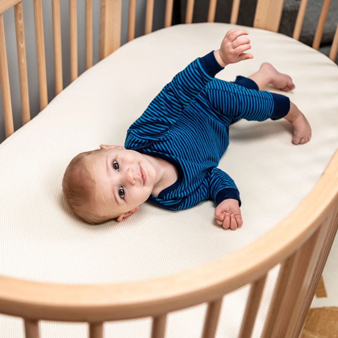 Organic Breathable Oval Crib Mattress and Cover (For Stokke Sleepi Bed)