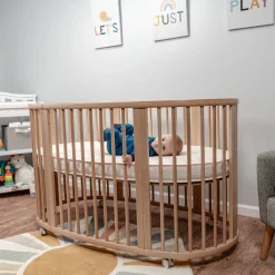 Organic Breathable Oval Crib Mattress and Cover (For Stokke Sleepi Bed)