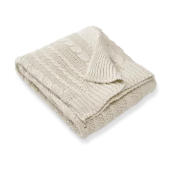 Organic Cable Knit Stroller Blanket