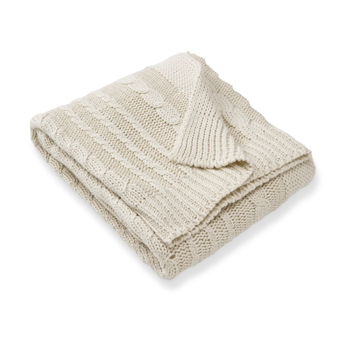 Organic Cable Knit Stroller Blanket