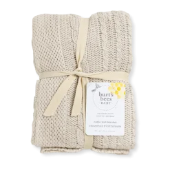 Organic Cable Knit Stroller Blanket