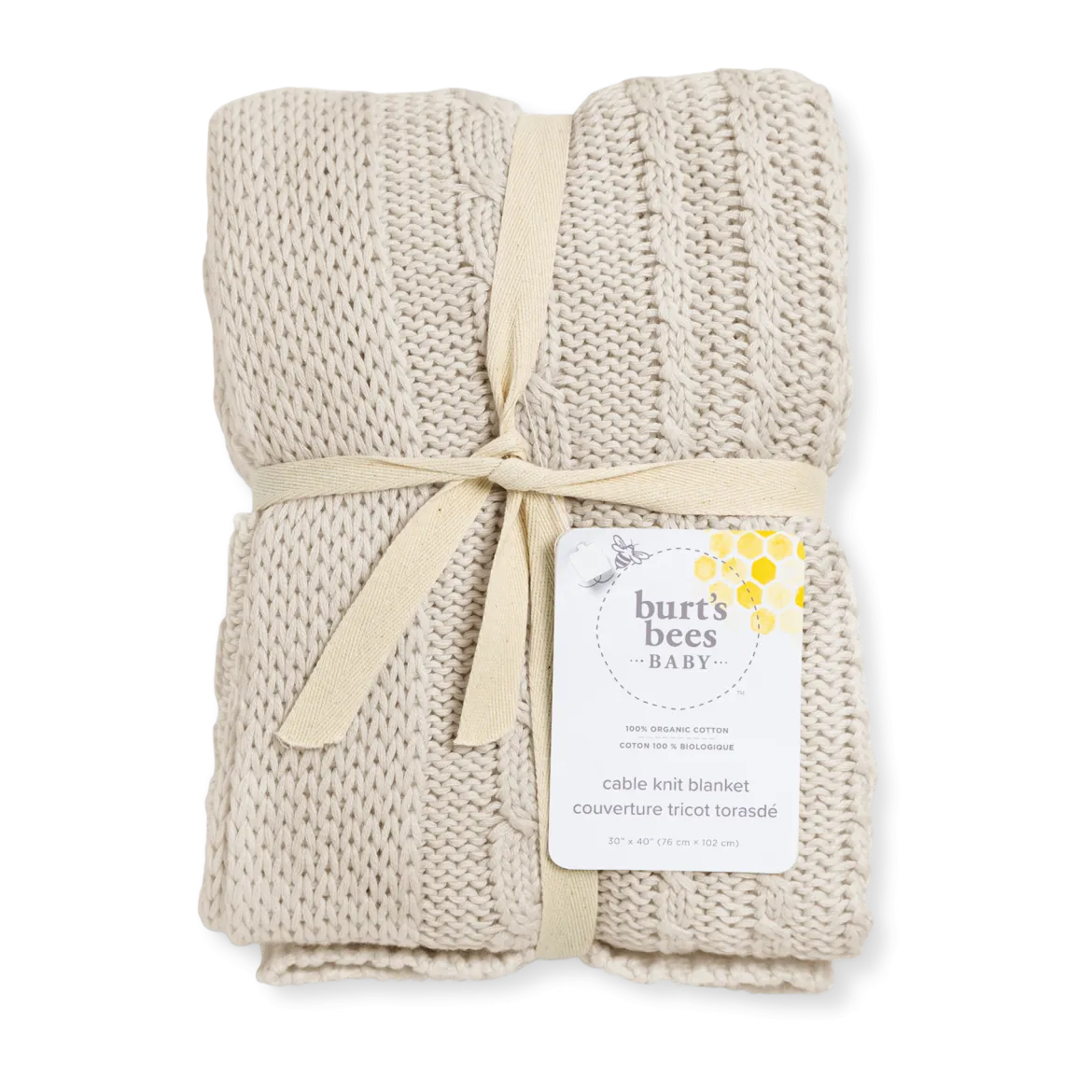 Organic Cable Knit Stroller Blanket